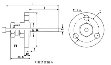 双金属温度计卡套法兰接头