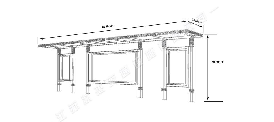乡村简约候车亭尺寸图