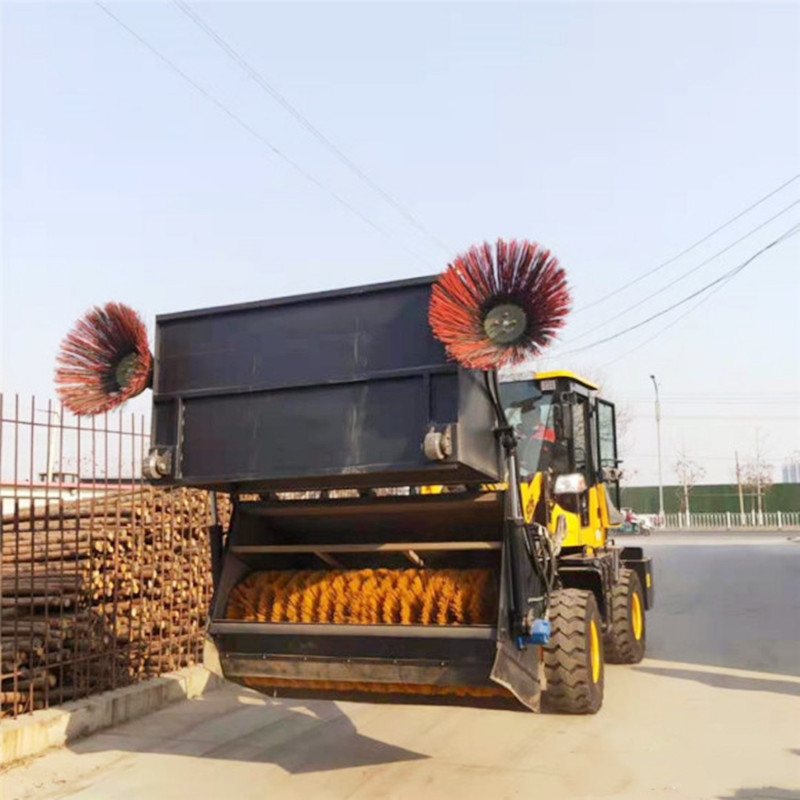 无尘扫路机铲车改装价格 柳工50铲车带清扫器 工地施工视频