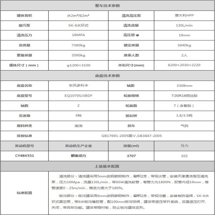 城区专用环卫治理地漏堵塞清理专用清洗车销售公司清洗吸污车厂家