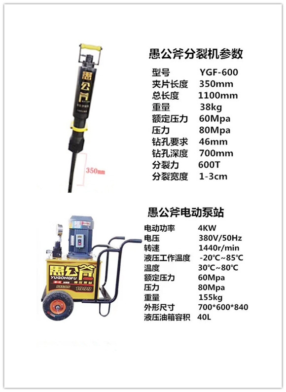 小型手持式劈裂机乌鲁木齐厂家价格