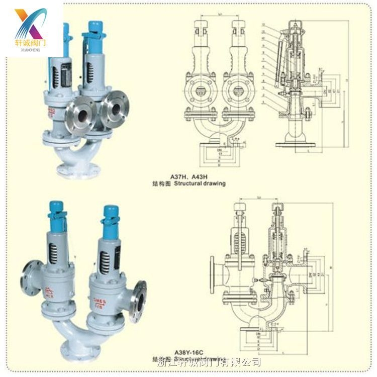 轩诚阀门直销  A38Y不锈钢双联弹簧式安全阀   