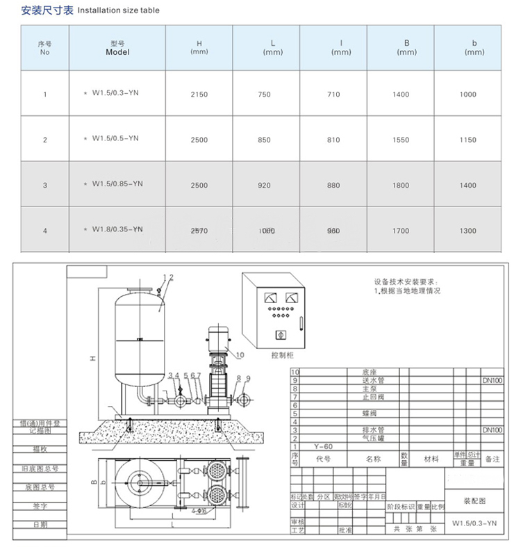 收费表与增压稳压泵安装配件材料